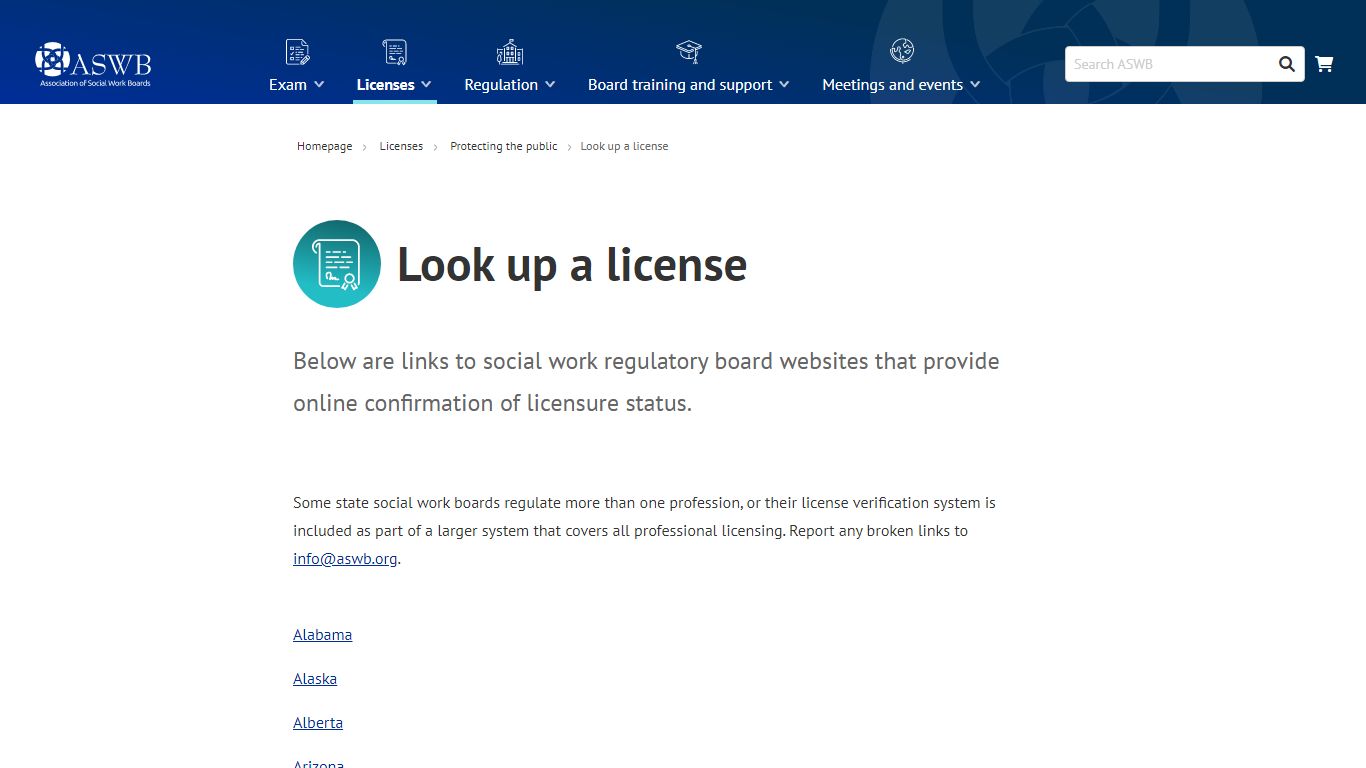 Look up a license - Association of Social Work Boards